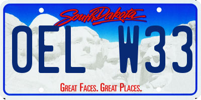 SD license plate 0ELW33
