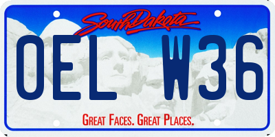 SD license plate 0ELW36