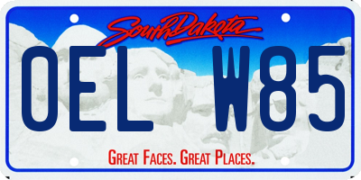 SD license plate 0ELW85