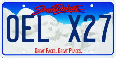 SD license plate 0ELX27
