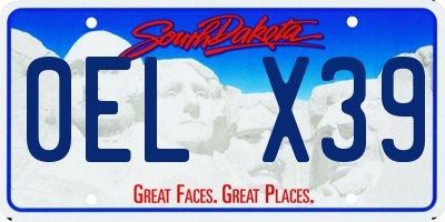 SD license plate 0ELX39