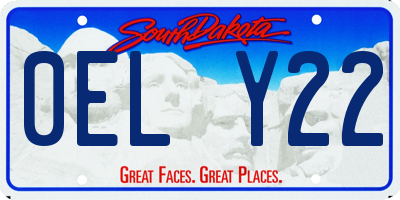 SD license plate 0ELY22