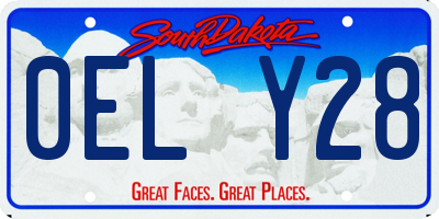 SD license plate 0ELY28