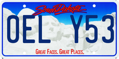 SD license plate 0ELY53