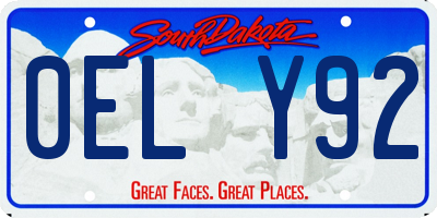 SD license plate 0ELY92