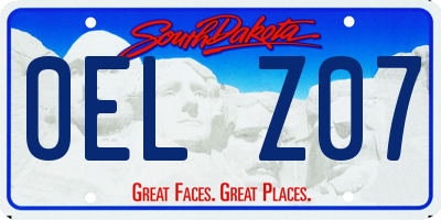 SD license plate 0ELZ07