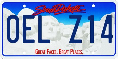 SD license plate 0ELZ14