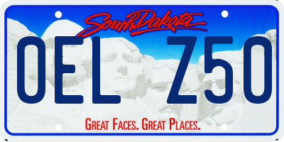 SD license plate 0ELZ50