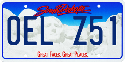 SD license plate 0ELZ51