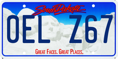SD license plate 0ELZ67