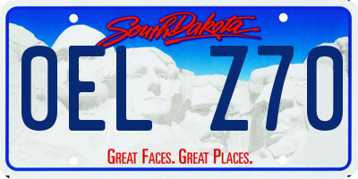 SD license plate 0ELZ70
