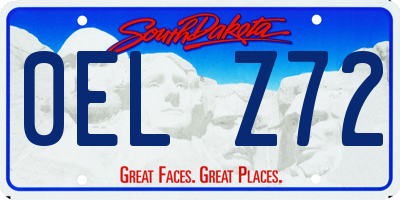 SD license plate 0ELZ72