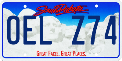 SD license plate 0ELZ74