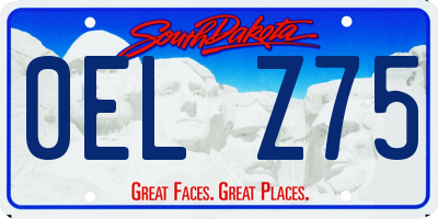 SD license plate 0ELZ75