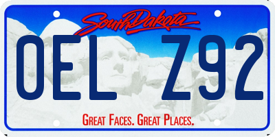SD license plate 0ELZ92