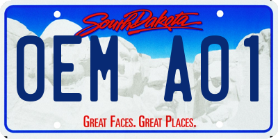 SD license plate 0EMA01