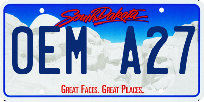SD license plate 0EMA27