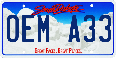 SD license plate 0EMA33