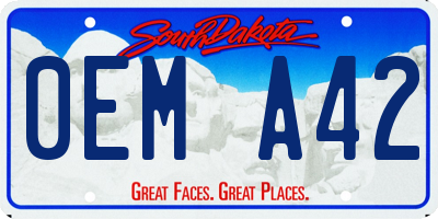 SD license plate 0EMA42