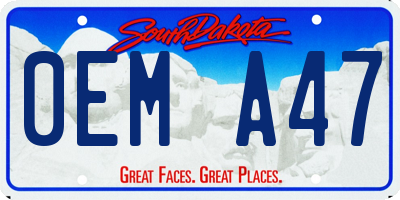 SD license plate 0EMA47