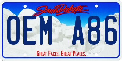 SD license plate 0EMA86