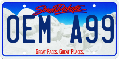 SD license plate 0EMA99