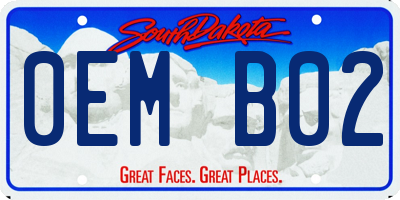 SD license plate 0EMB02