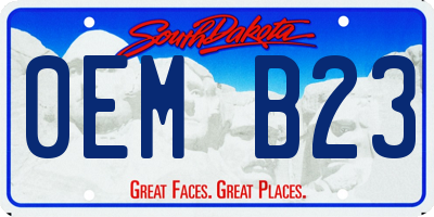 SD license plate 0EMB23
