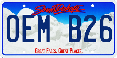 SD license plate 0EMB26