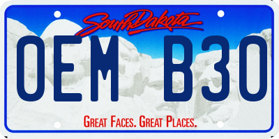 SD license plate 0EMB30