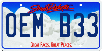 SD license plate 0EMB33