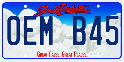 SD license plate 0EMB45