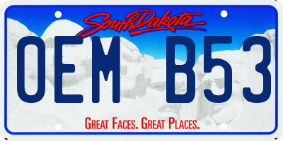 SD license plate 0EMB53
