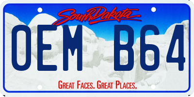 SD license plate 0EMB64