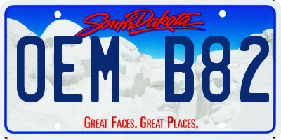 SD license plate 0EMB82