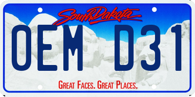 SD license plate 0EMD31
