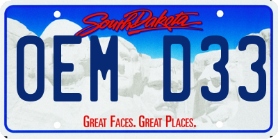 SD license plate 0EMD33
