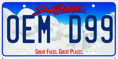 SD license plate 0EMD99