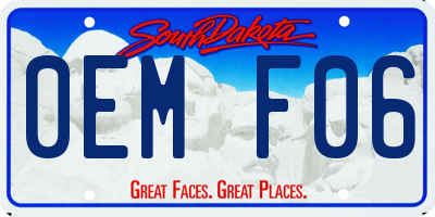 SD license plate 0EMF06