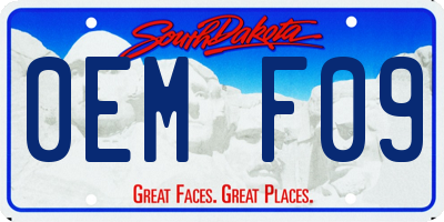 SD license plate 0EMF09