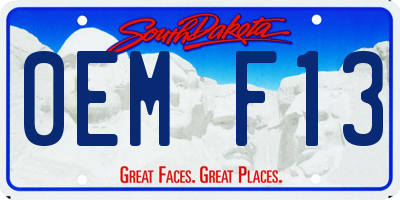 SD license plate 0EMF13