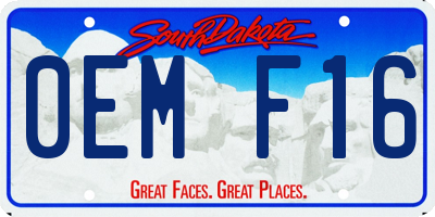 SD license plate 0EMF16