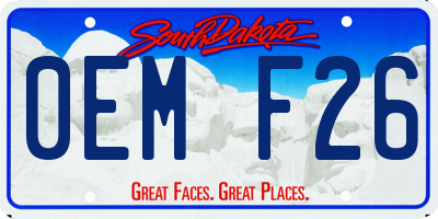 SD license plate 0EMF26