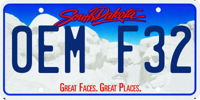 SD license plate 0EMF32