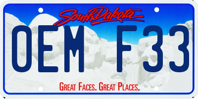 SD license plate 0EMF33