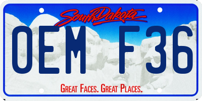 SD license plate 0EMF36