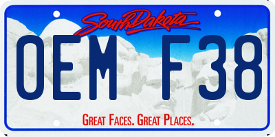 SD license plate 0EMF38