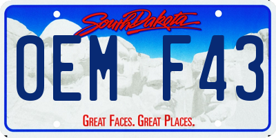 SD license plate 0EMF43
