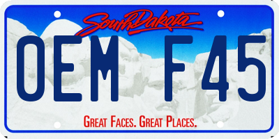 SD license plate 0EMF45