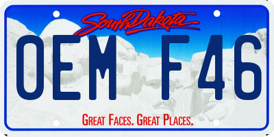 SD license plate 0EMF46